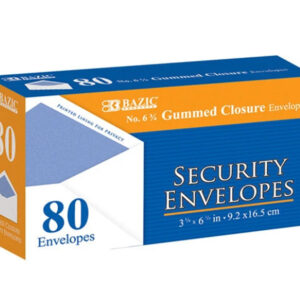 #6 3/4 Gummed Closure Security Envelope (80/Pack) - Image 1