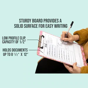 Hardboard Clipboard Standard Size Retro w/ Low Profile Clip 12.5" x 9" - Image 3