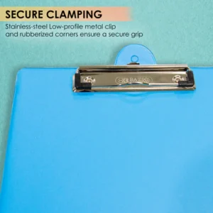 PVC Standard Clipboard Bright Color w/ Low Profile Clip 13.5" x 9.25" - Image 2