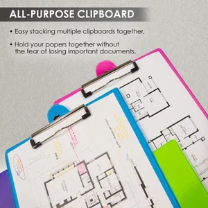 PVC Standard Clipboard Bright Color w/ Low Profile Clip 13.5" x 9.25" - Image 3
