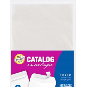 BAZIC 6" x 9" Self-Seal White Catalog Envelope, 6-Pack**COMING SOON!** - Image 1