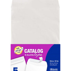 BAZIC 9" x 12" Self-Seal White Catalog Envelope, 5-Pack** COMING SOON!**