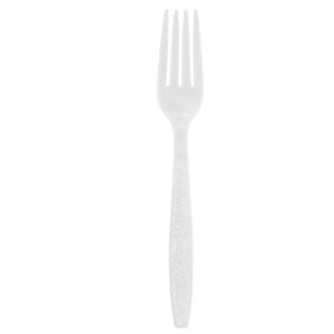 White Heavy Weight Plastic Fork - Image 1