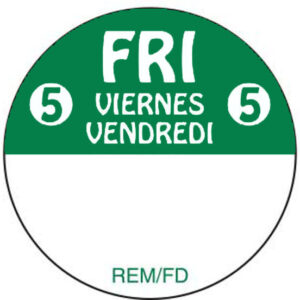 1" Fri Day of the Week - Regular Removable - Image 1