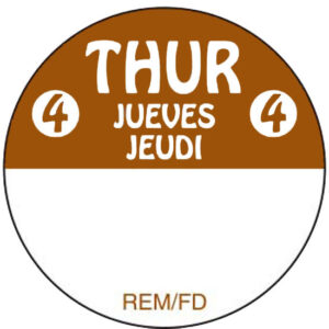 1" Thur Day of the Week - Regular Removable - Image 1