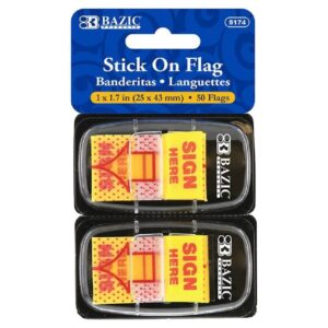 Color Printed Sign Here Flags w/ Dispenser 1" x 1.7" 25 Ct. (2/Pack) - Image 1