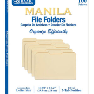 Manila File Folder - 1/3 Cut Letter Size - Image 1