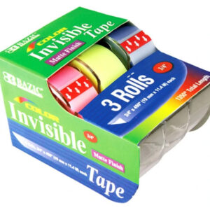 Invisible Tape Color 3/4" X 500" 3-Pack