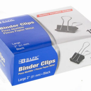 Large, 2" (51mm) Black Binder Clips - Image 3
