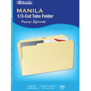 Manila File Folder - 1/3 Cut Legal Size - Image 1