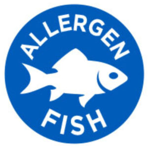 1" Fish Allergen Icon Label -1000 - Image 1