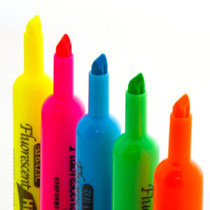 Desk Style Fluorescent Highlighters Asst Colors - 12/Pack - Image 3