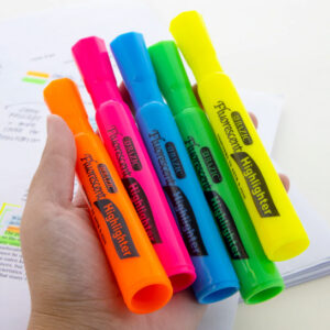 Desk Style Fluorescent Highlighters Asst Colors - 12/Pack - Image 4