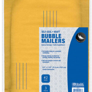 Self-Seal Bubble Mailers (#2) 8.5" x 11.25" - 3/Pack