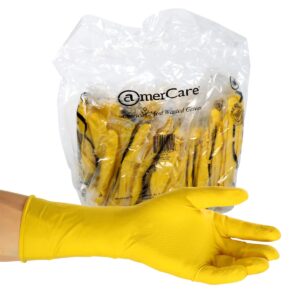 COMMERCIAL/ HOUSEHOLD LATEX RUBBER GLOVES, FLOCK LINED, PF, 12 pairs - Image 2