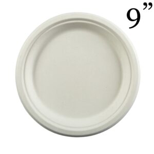 ROUND FIBER PLATES 9” -125 Cnt-Compostable - Image 1