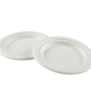 ROUND FIBER PLATES 6” -125 Cnt-Compostable - Image 2