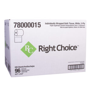 Right Choice ™ Paper SBT Toilet Tissue 2-Ply 500-Sheets, White, 4.0" x 3.5"-96 ROLLS - Image 2