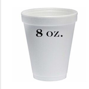 Dart 8 oz. White Foam Cup - 1000/Case