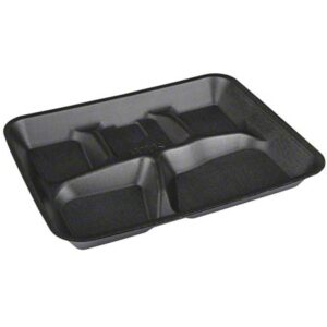 Black 5-Compartment School Lunch Tray-125cnt