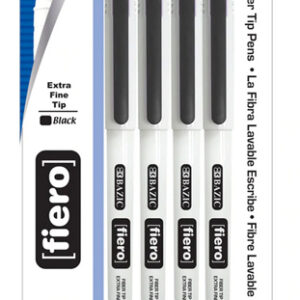 Premium- Black Fiber Tip Fineliner Pen - 4/Pack