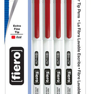 Premium-Red Fiber Tip Fineliner Pen - 4/Pack