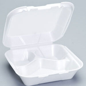 Foam Container w/ Hinged Lid,100cnt