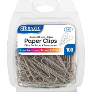 Paper Clips (50mm) Jumbo Silver