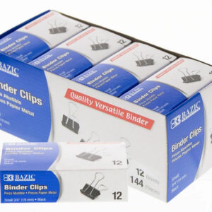 Small 3/4" (19mm) Black Binder Clips