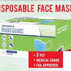 Facemask 3Ply FDA APPROVED 50 Cnt